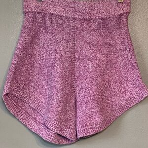 Free People Beach Cruising Sweater Shorts XS Pink Boho Knit Lounge Cozy